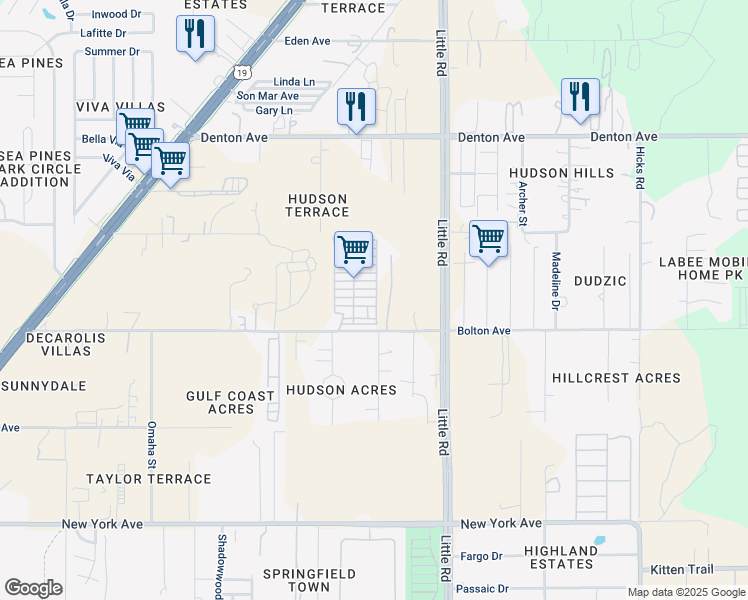 map of restaurants, bars, coffee shops, grocery stores, and more near 9207 Bolton Avenue in Hudson