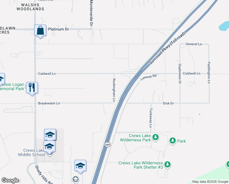 map of restaurants, bars, coffee shops, grocery stores, and more near 15547 Rockingham Lane in Spring Hill