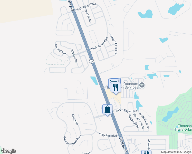 map of restaurants, bars, coffee shops, grocery stores, and more near 2629 U.S. 27 in Clermont