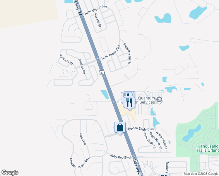 map of restaurants, bars, coffee shops, grocery stores, and more near 2629-2799 North US Highway 27 in Clermont
