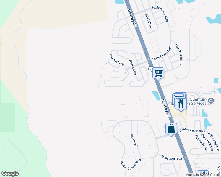 map of restaurants, bars, coffee shops, grocery stores, and more near 2548 Meadow Oaks Loop in Clermont