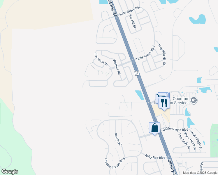 map of restaurants, bars, coffee shops, grocery stores, and more near 2638 Meadow Oaks Loop in Clermont