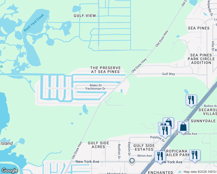 map of restaurants, bars, coffee shops, grocery stores, and more near 7608 Yachtsman Drive in Hudson