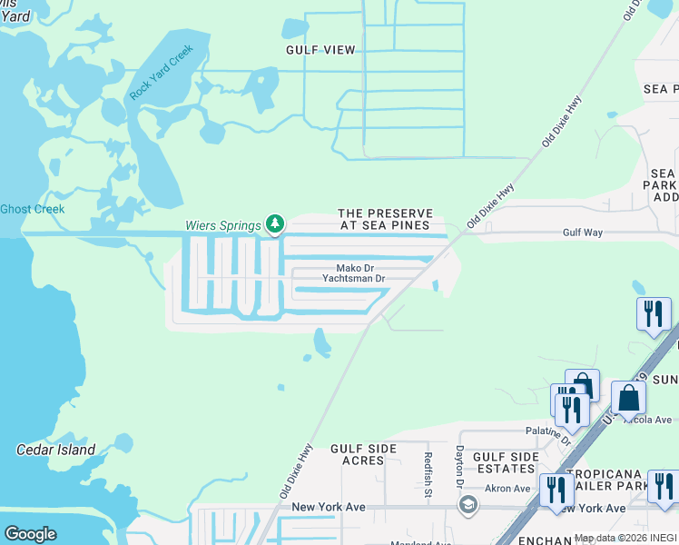map of restaurants, bars, coffee shops, grocery stores, and more near 7416 Yachtsman Drive in Hudson