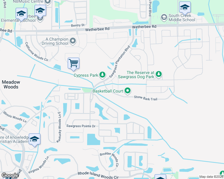 map of restaurants, bars, coffee shops, grocery stores, and more near 12102 Scrub Palm Lane in Orlando