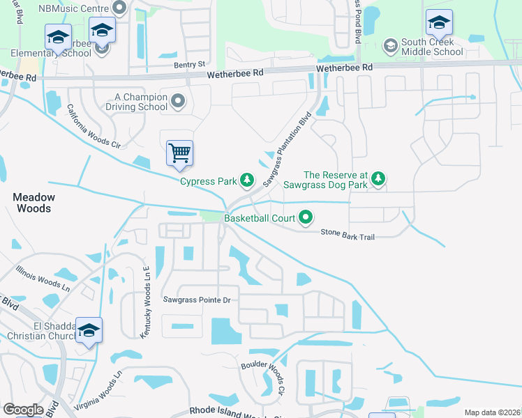 map of restaurants, bars, coffee shops, grocery stores, and more near 12842 Stone Bark Trail in Orlando