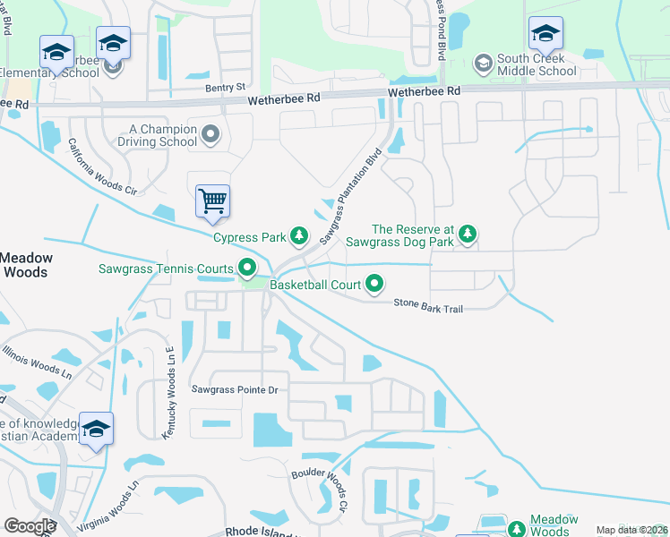 map of restaurants, bars, coffee shops, grocery stores, and more near 12403 Turtle Grass Drive in Orlando