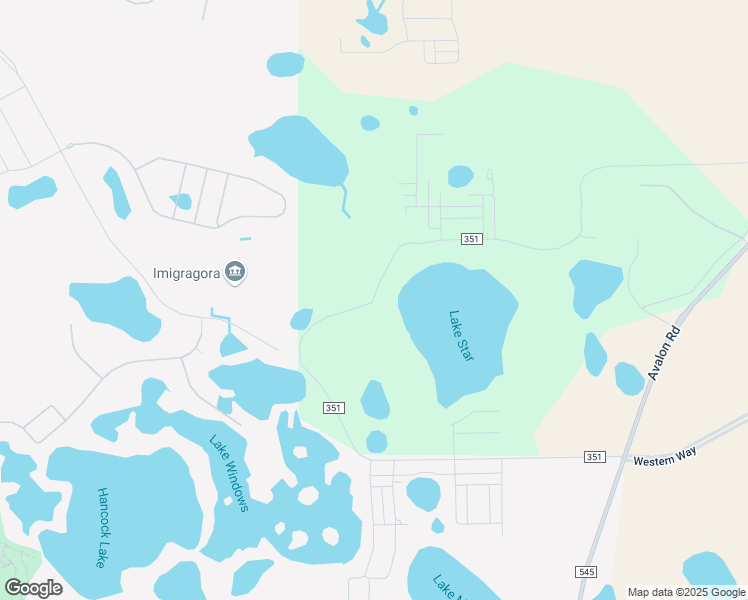map of restaurants, bars, coffee shops, grocery stores, and more near County Road 351 in Orange County
