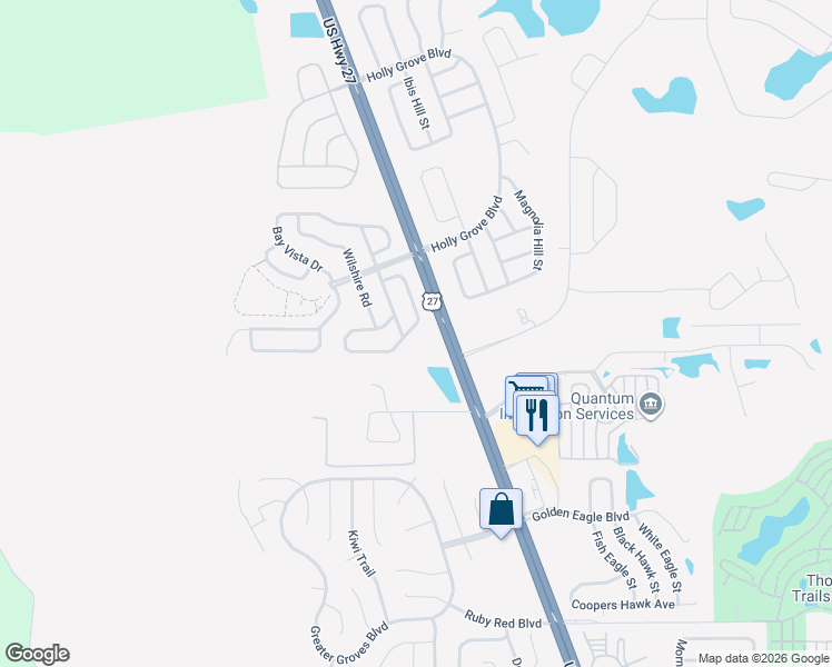 map of restaurants, bars, coffee shops, grocery stores, and more near 15832 Autumn Glen Avenue in Clermont