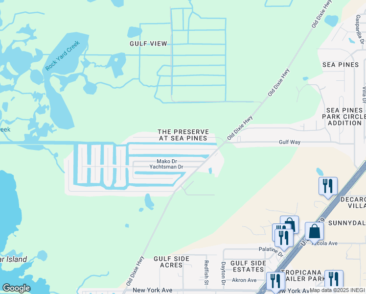 map of restaurants, bars, coffee shops, grocery stores, and more near 7513 Hatteras Drive in Hudson