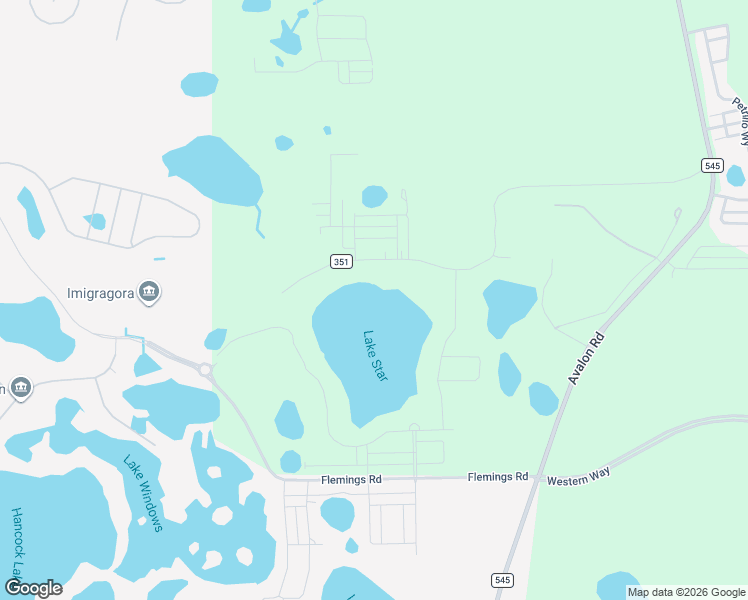 map of restaurants, bars, coffee shops, grocery stores, and more near 17999 County Road 351 in Clermont