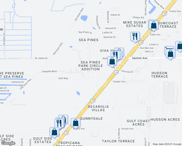 map of restaurants, bars, coffee shops, grocery stores, and more near 15802 Lyle Circle in Hudson