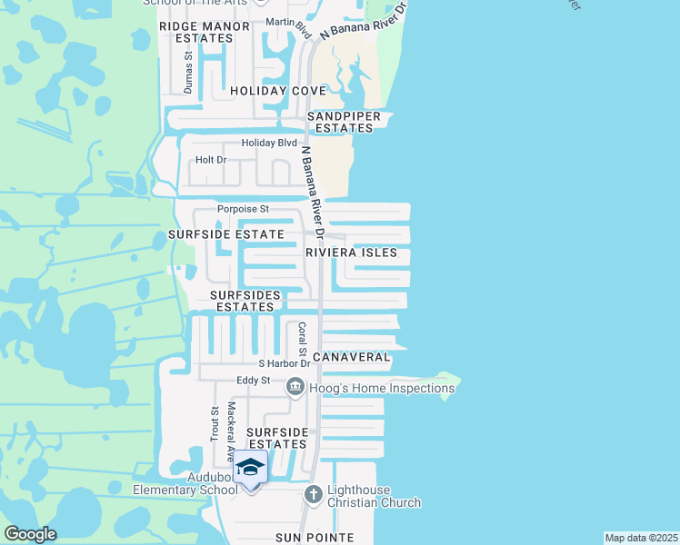 map of restaurants, bars, coffee shops, grocery stores, and more near 1665 Westport Road in Merritt Island