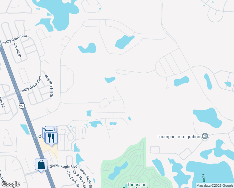 map of restaurants, bars, coffee shops, grocery stores, and more near 16653 Broadford Lane in Clermont