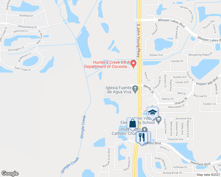 map of restaurants, bars, coffee shops, grocery stores, and more near 12228 Triton Lane in Orlando