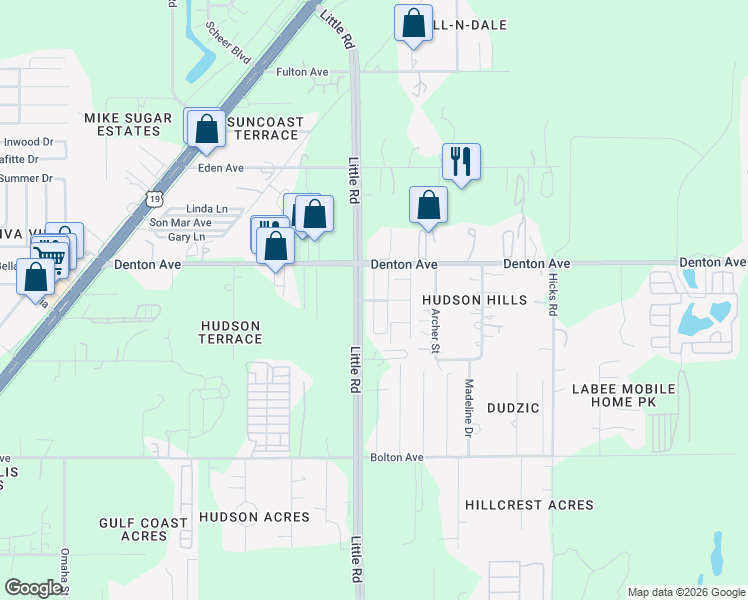 map of restaurants, bars, coffee shops, grocery stores, and more near 15900 Homewood Lane in Hudson