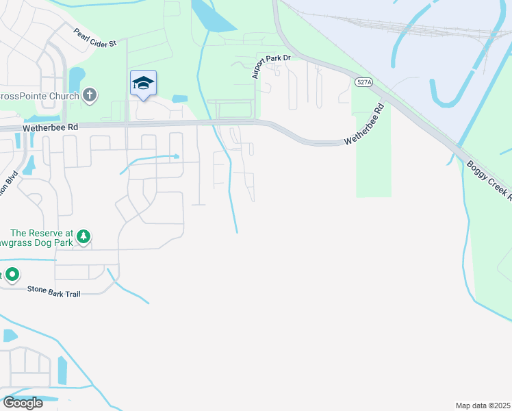 map of restaurants, bars, coffee shops, grocery stores, and more near 4402 Wetherbee Road in Orlando