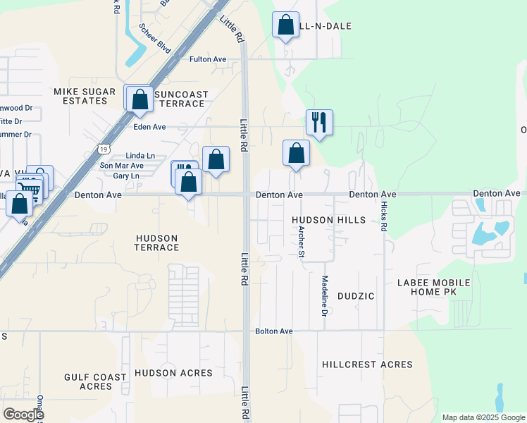 map of restaurants, bars, coffee shops, grocery stores, and more near 15915 Homewood Lane in Hudson