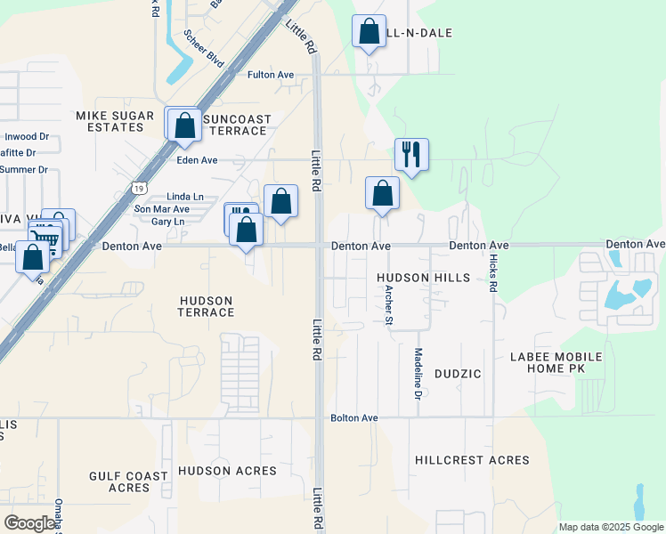 map of restaurants, bars, coffee shops, grocery stores, and more near 15915 Homewood Lane in Hudson