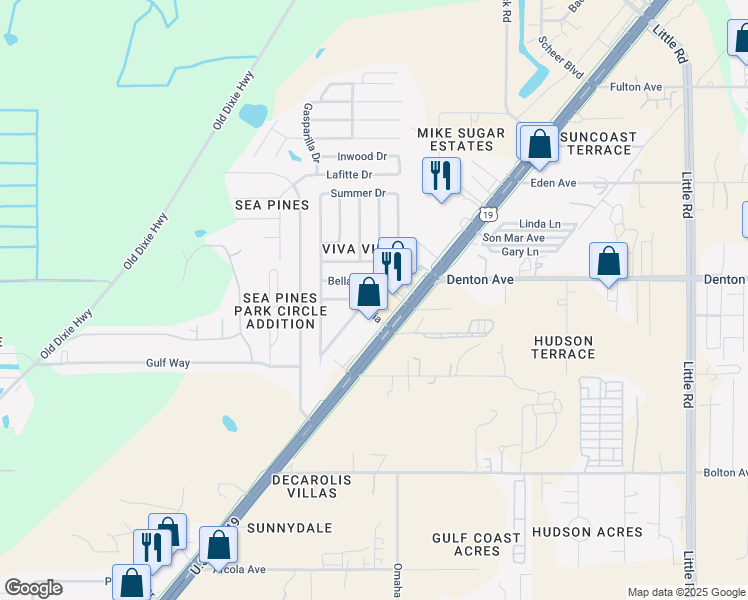 map of restaurants, bars, coffee shops, grocery stores, and more near 15930 Adobe Drive in Hudson