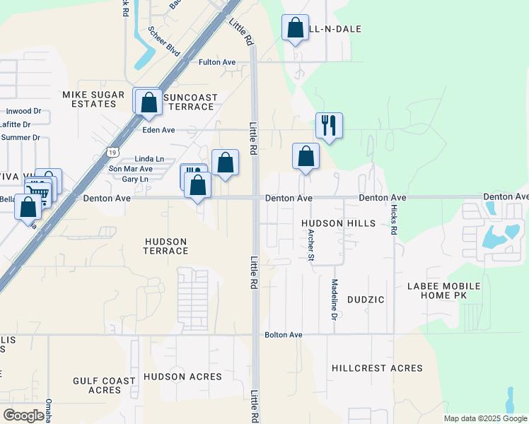 map of restaurants, bars, coffee shops, grocery stores, and more near 15915 Homewood Lane in Hudson