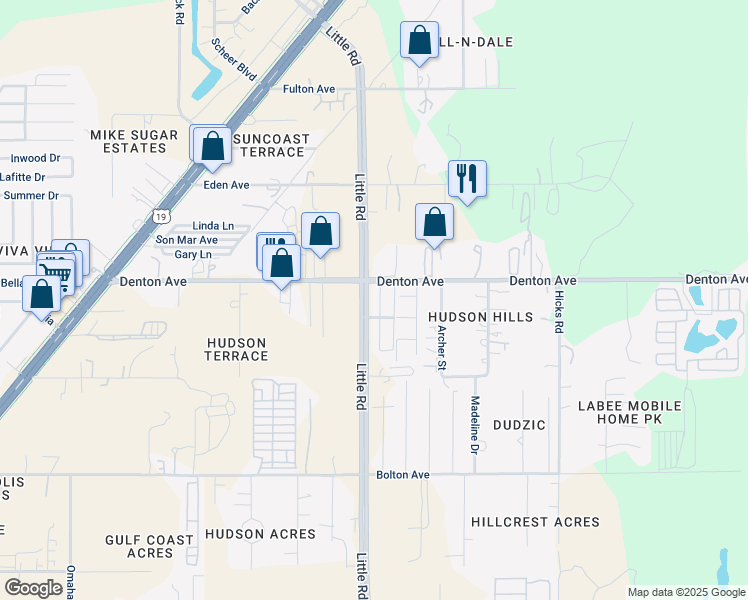map of restaurants, bars, coffee shops, grocery stores, and more near 15915 Homewood Lane in Hudson