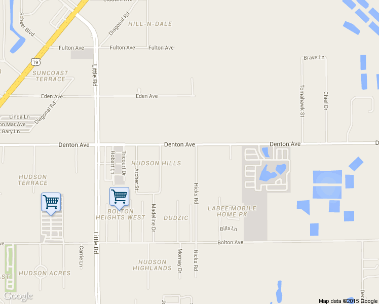 map of restaurants, bars, coffee shops, grocery stores, and more near 9926 Denton Avenue in Hudson