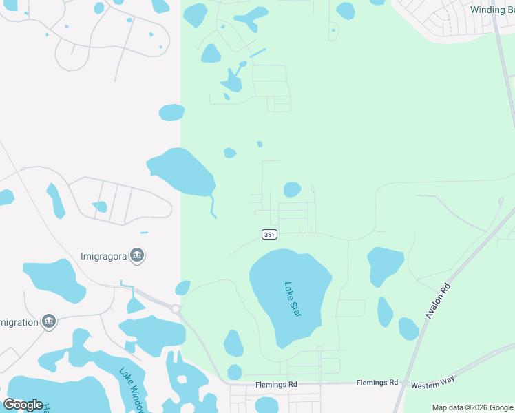 map of restaurants, bars, coffee shops, grocery stores, and more near 17990 County Road 351 in Clermont