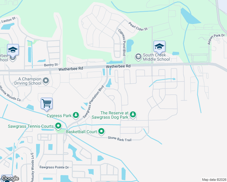 map of restaurants, bars, coffee shops, grocery stores, and more near 12213 Sawgrass Prairie Loop in Orlando