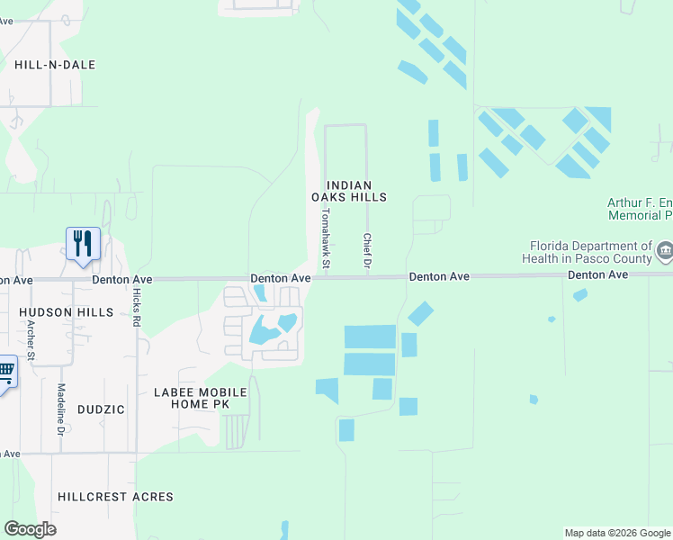map of restaurants, bars, coffee shops, grocery stores, and more near 16023 Chief Drive in Hudson