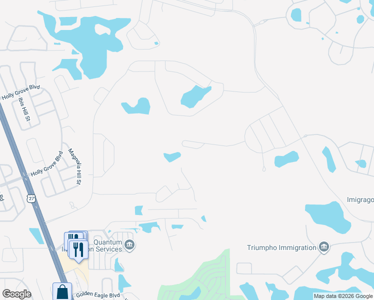 map of restaurants, bars, coffee shops, grocery stores, and more near 16979 Basswood Lane in Clermont