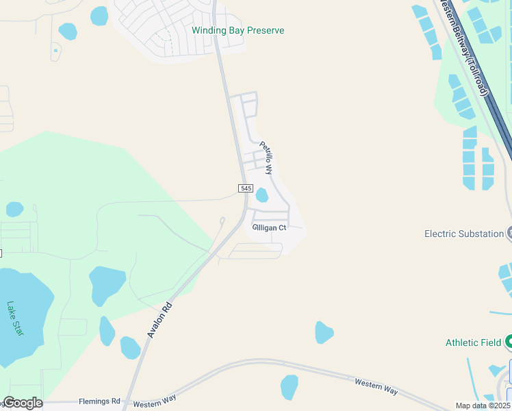 map of restaurants, bars, coffee shops, grocery stores, and more near 15131 Mayberry Drive in Winter Garden