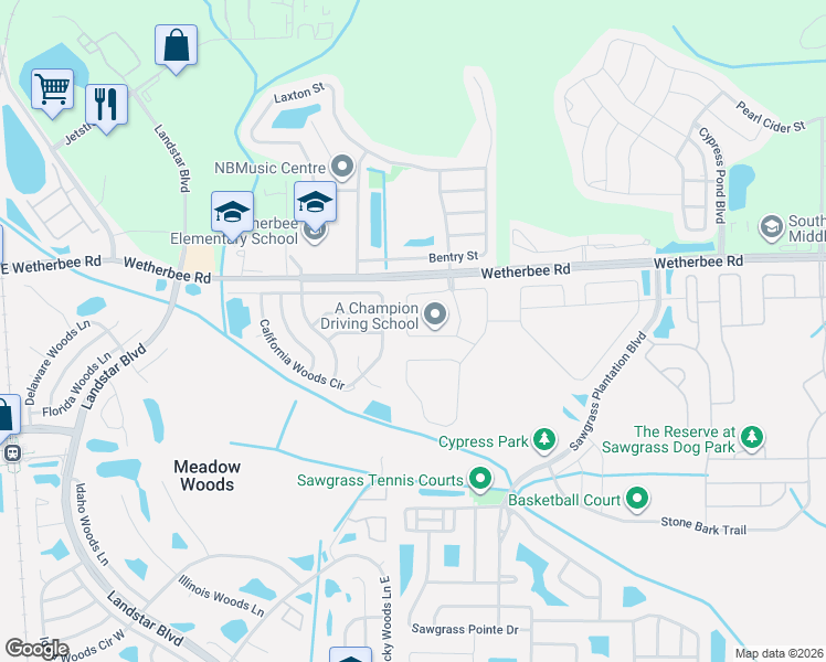 map of restaurants, bars, coffee shops, grocery stores, and more near 1941 Plumas Way in Orlando