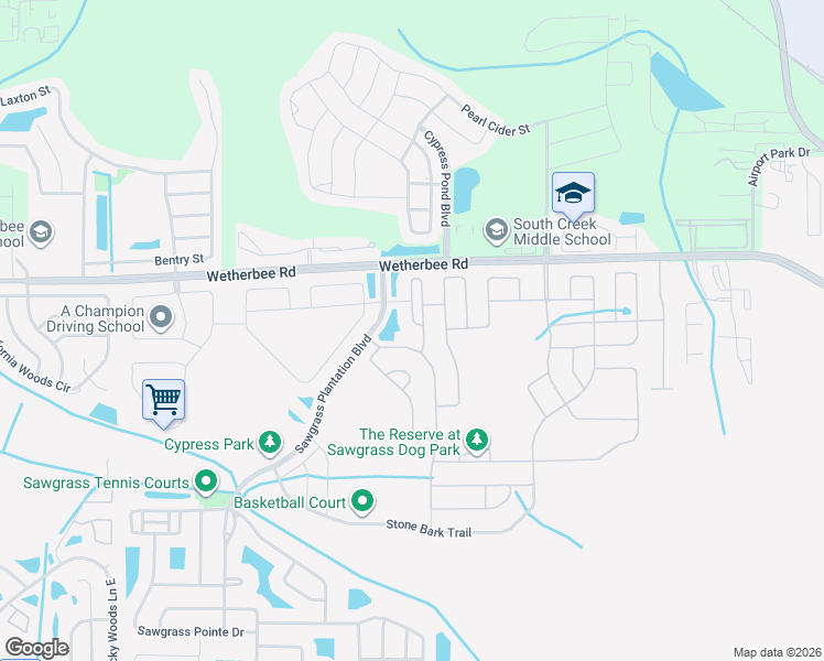 map of restaurants, bars, coffee shops, grocery stores, and more near 12213 Sawgrass Prairie Loop in Orlando