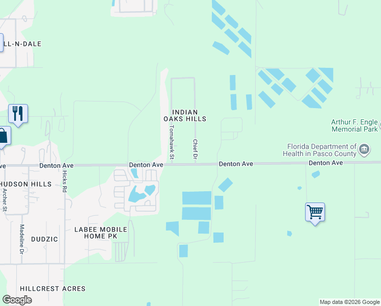 map of restaurants, bars, coffee shops, grocery stores, and more near 16023 Chief Drive in Hudson