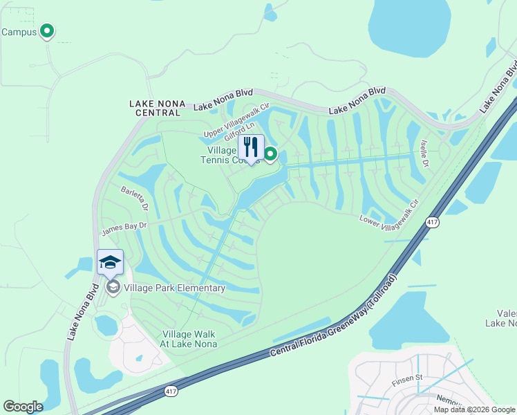 map of restaurants, bars, coffee shops, grocery stores, and more near 12017 Forsythia Drive in Orlando