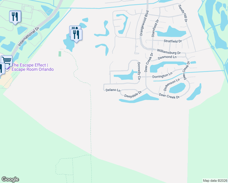 map of restaurants, bars, coffee shops, grocery stores, and more near 5936 Donnelly Circle in Orlando