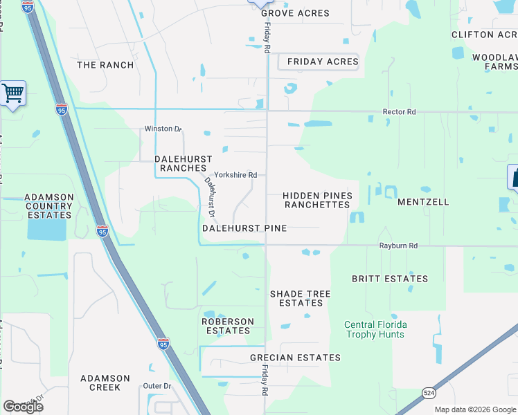 map of restaurants, bars, coffee shops, grocery stores, and more near 2000 Juniper Drive in Cocoa