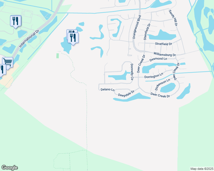 map of restaurants, bars, coffee shops, grocery stores, and more near 5936 Donnelly Circle in Orlando