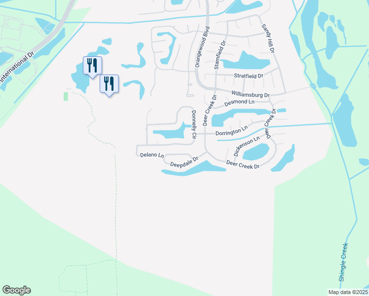 map of restaurants, bars, coffee shops, grocery stores, and more near 5810 Donnelly Circle in Orlando