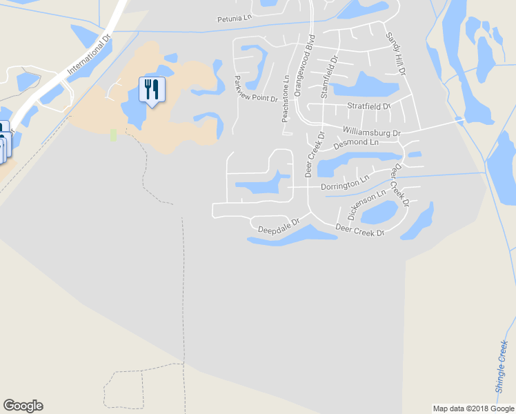 map of restaurants, bars, coffee shops, grocery stores, and more near 5846 Donnelly Circle in Orlando