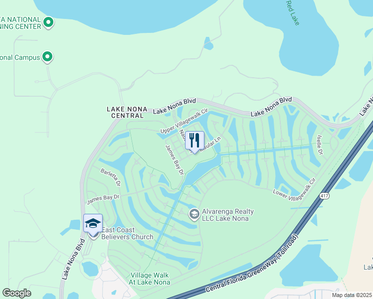 map of restaurants, bars, coffee shops, grocery stores, and more near 11974 Nautica Drive in Orlando