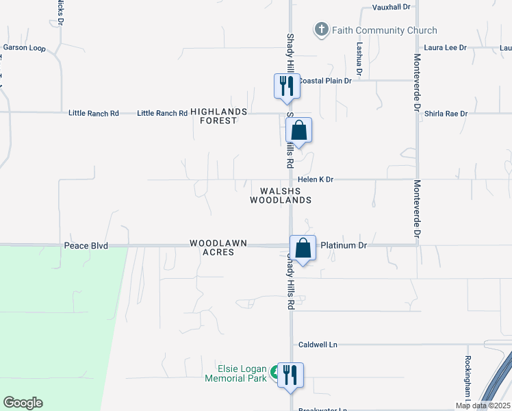 map of restaurants, bars, coffee shops, grocery stores, and more near 15826 Helen K Drive in Spring Hill