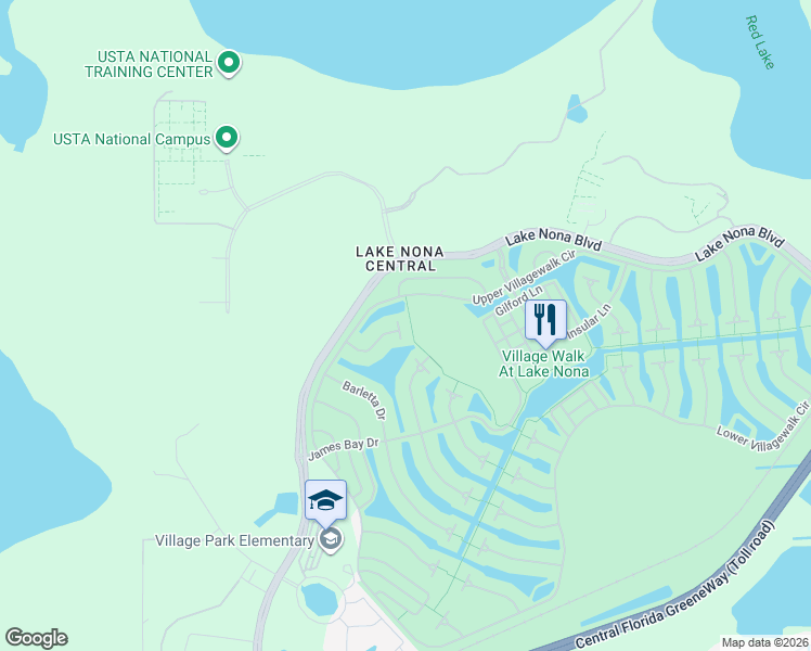 map of restaurants, bars, coffee shops, grocery stores, and more near 7979 Esta Lane in Orlando