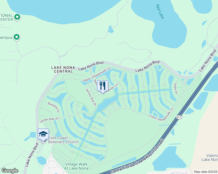 map of restaurants, bars, coffee shops, grocery stores, and more near 11906 Kipper Drive in Orlando