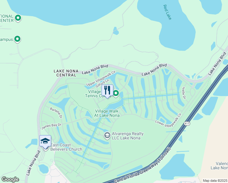 map of restaurants, bars, coffee shops, grocery stores, and more near 11962 Kipper Drive in Orlando