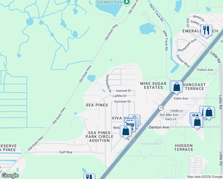 map of restaurants, bars, coffee shops, grocery stores, and more near 8500 Longboat Lane in Hudson