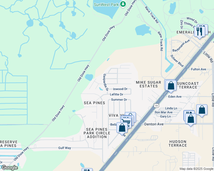 map of restaurants, bars, coffee shops, grocery stores, and more near 8500 Longboat Lane in Hudson