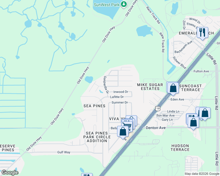map of restaurants, bars, coffee shops, grocery stores, and more near 8500 Longboat Lane in Hudson