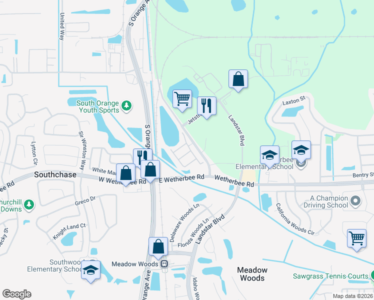 map of restaurants, bars, coffee shops, grocery stores, and more near 10797 Corsican Street in Orlando